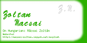 zoltan macsai business card
