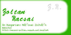 zoltan macsai business card